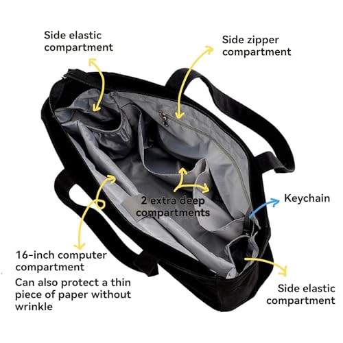 16IN Canvas Laptop Tote Bag with Trolley Sleeve