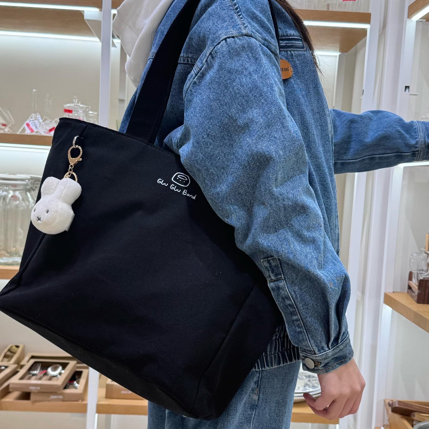 14IN Canvas Laptop Tote Bag with Trolley Sleeve