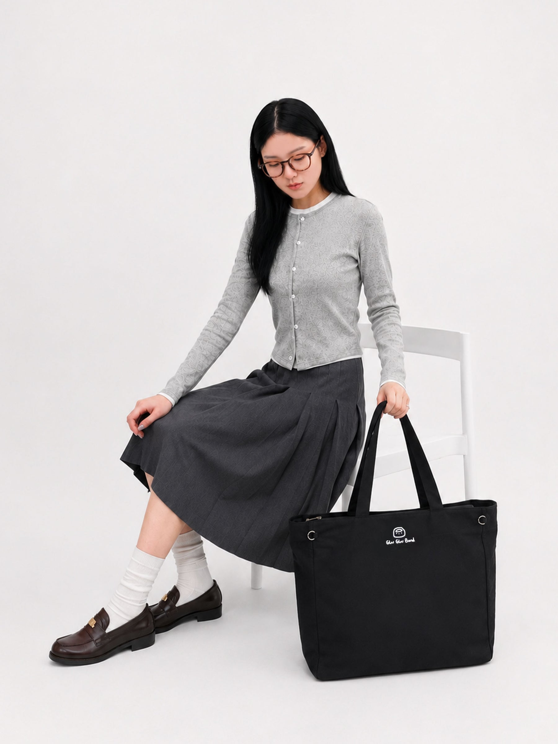 14IN Canvas Laptop Tote Bag with Trolley Sleeve