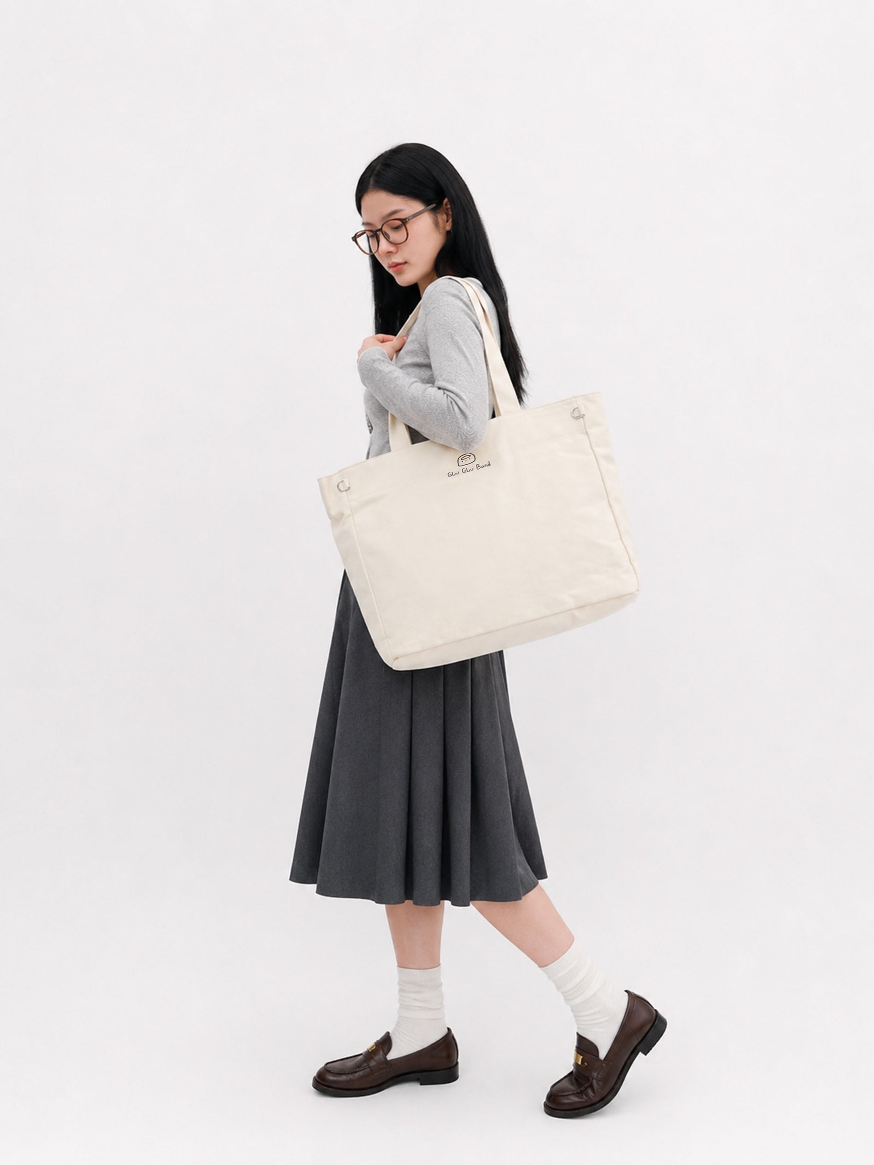 14IN Canvas Laptop Tote Bag with Trolley Sleeve