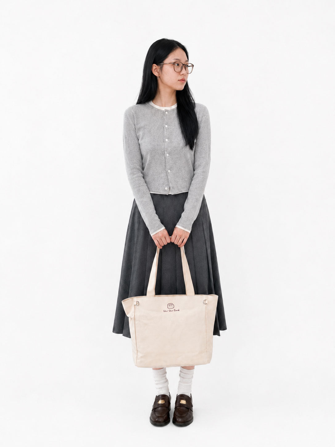 14IN Canvas Laptop Tote Bag with Trolley Sleeve