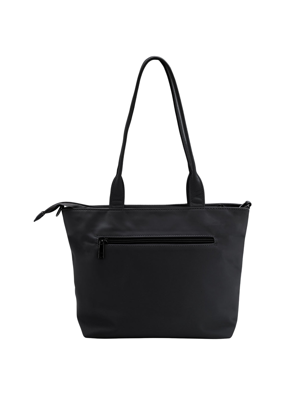 Carbon black 12-inch water-resistant iPad tote bag back view