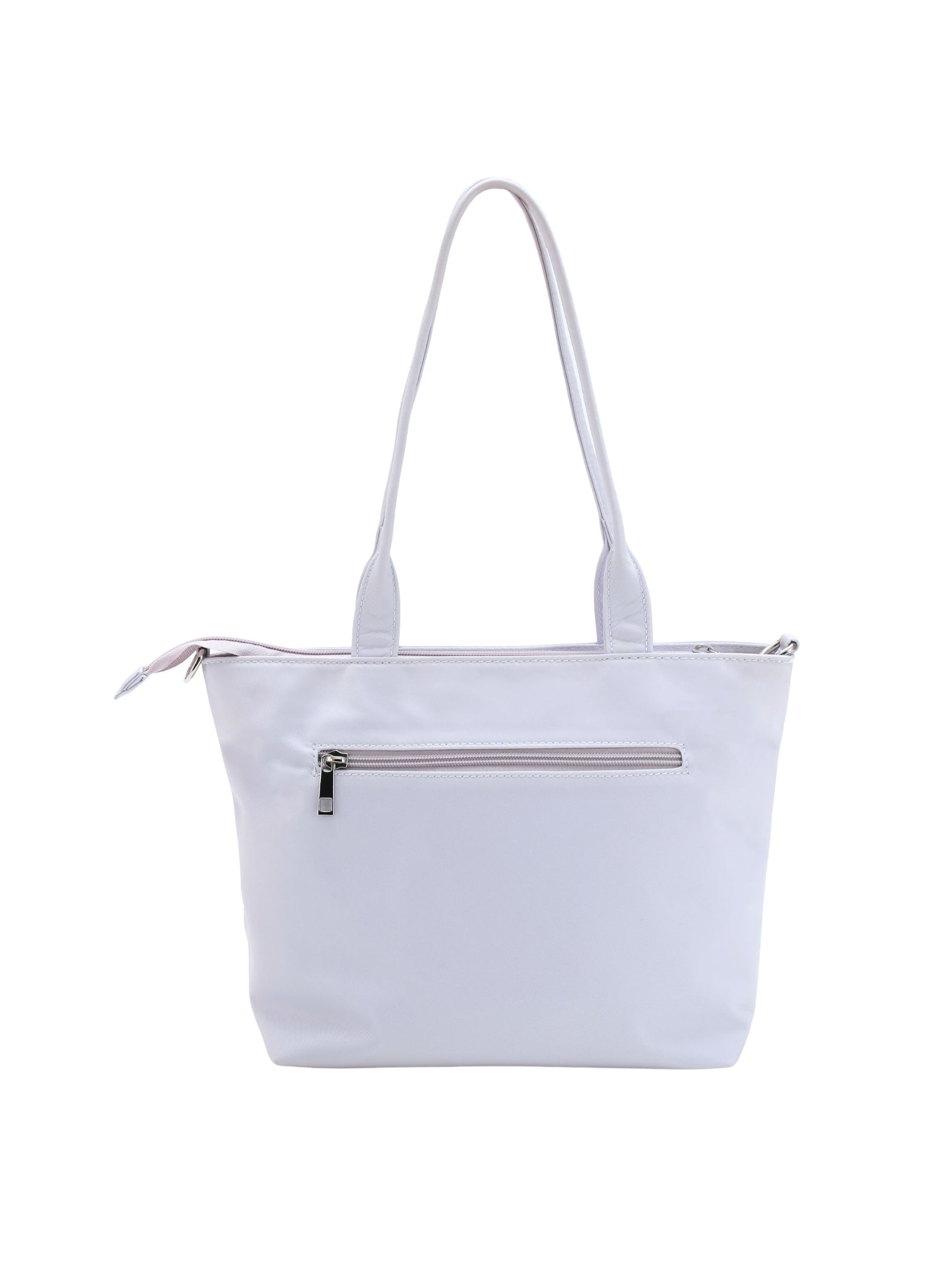 Pale blue-purple 12-inch water-resistant iPad tote bag front view