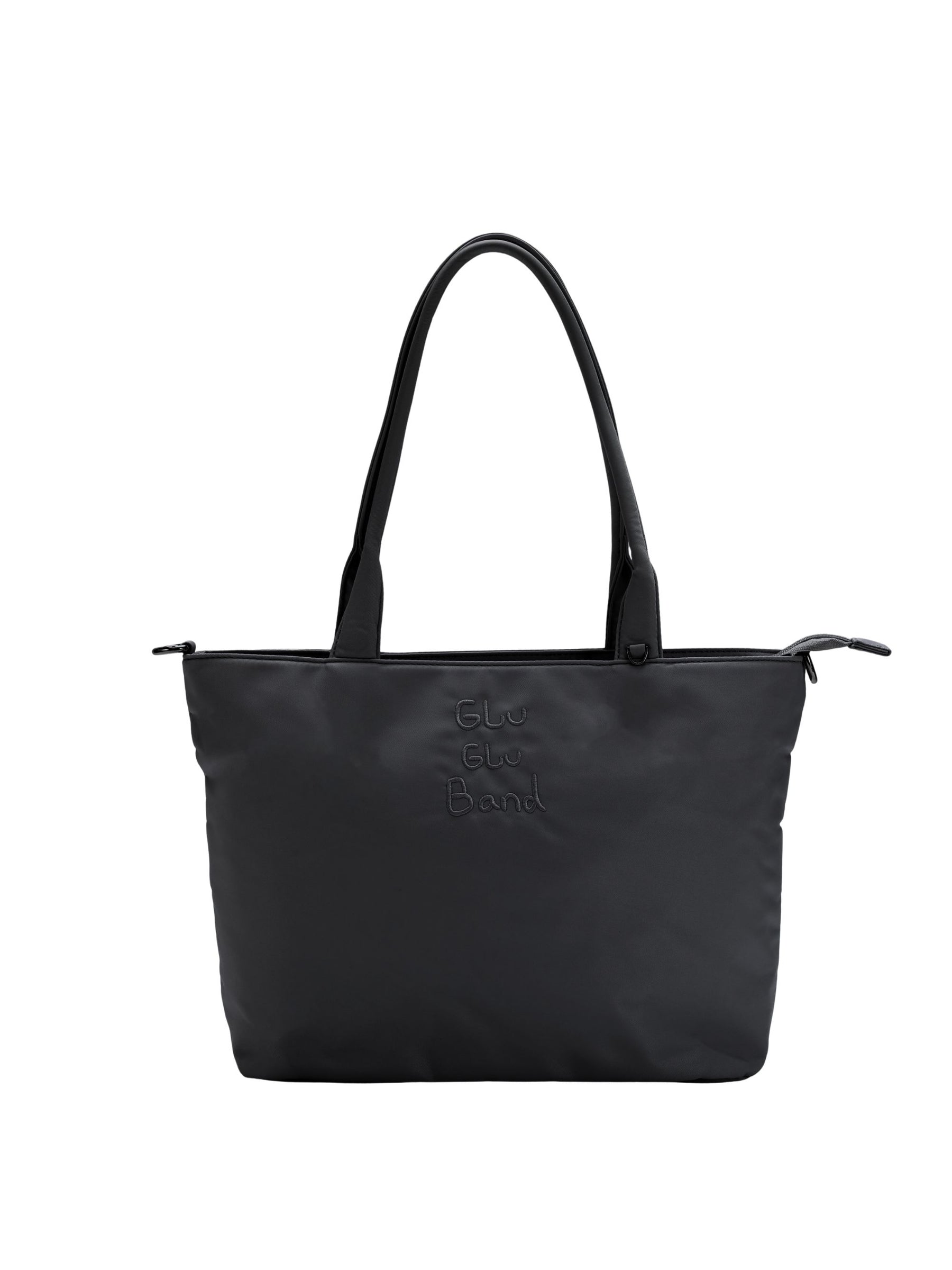 Carbon black 14-inch water-resistant laptop tote bag front view