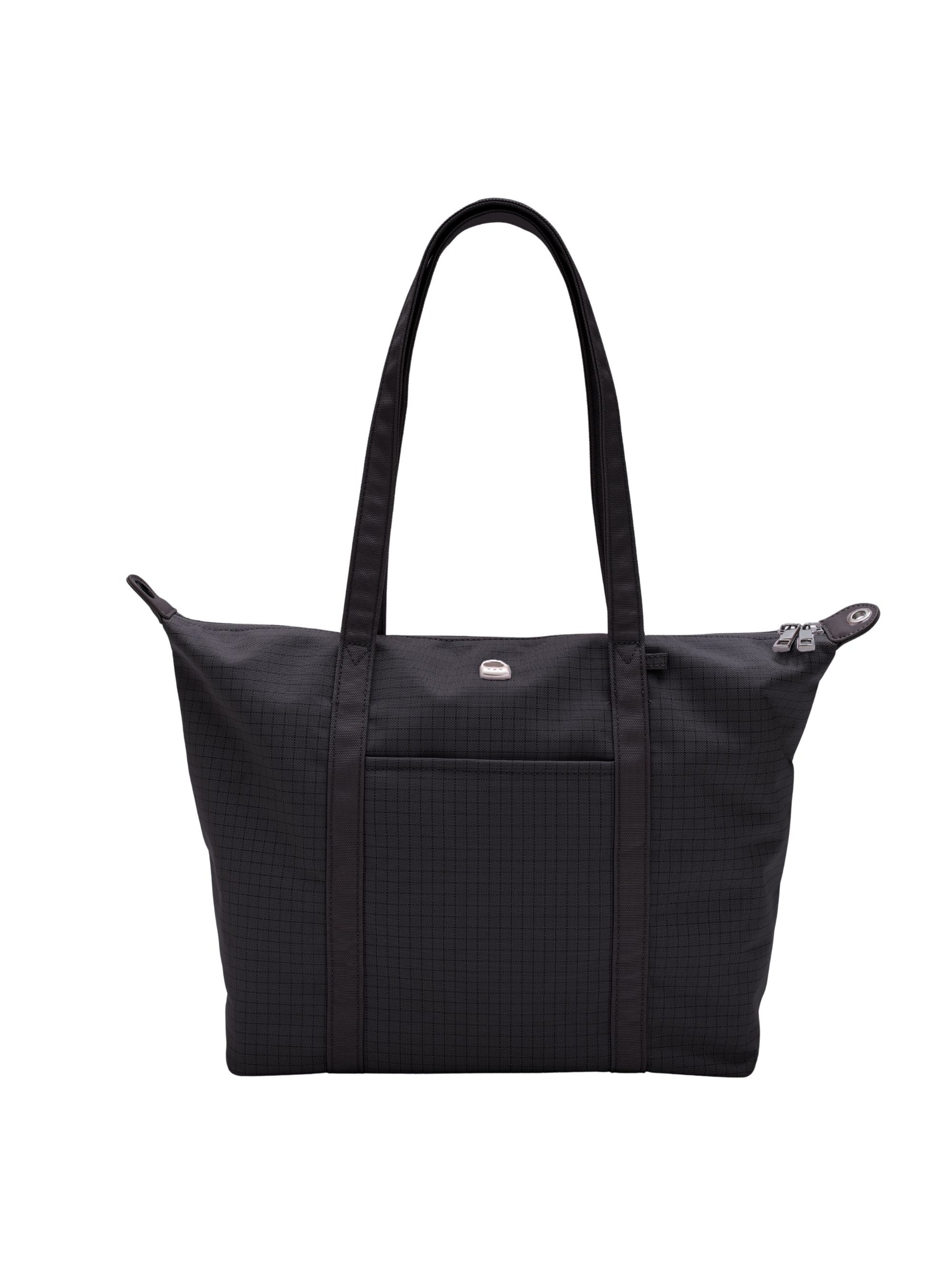Carbon black 14-inch water-resistant laptop tote bag front view