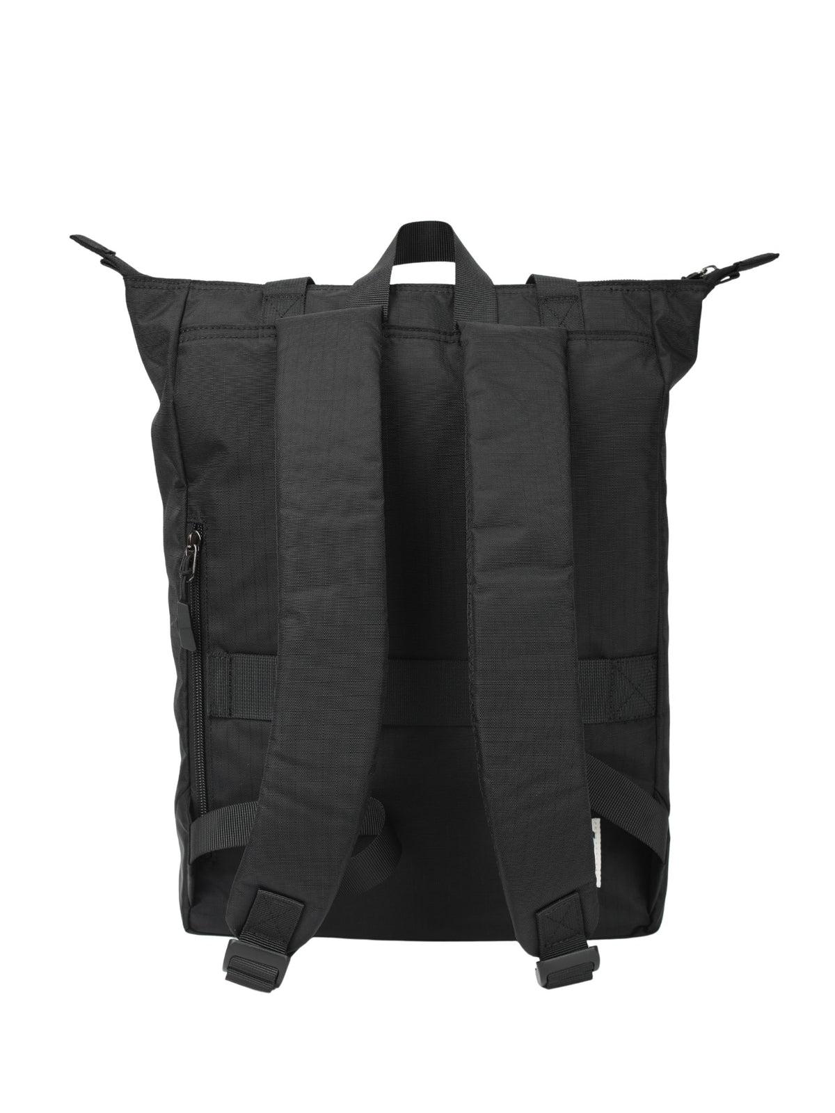 Carbon black 15.6-inch water-resistant laptop backpack for women back view
