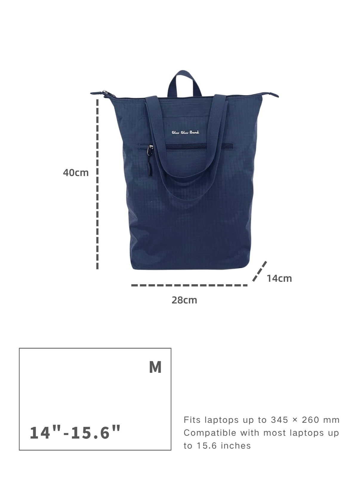 Night blue 15.6-inch water-resistant laptop backpack for women dimensions and laptop size compatibility guide