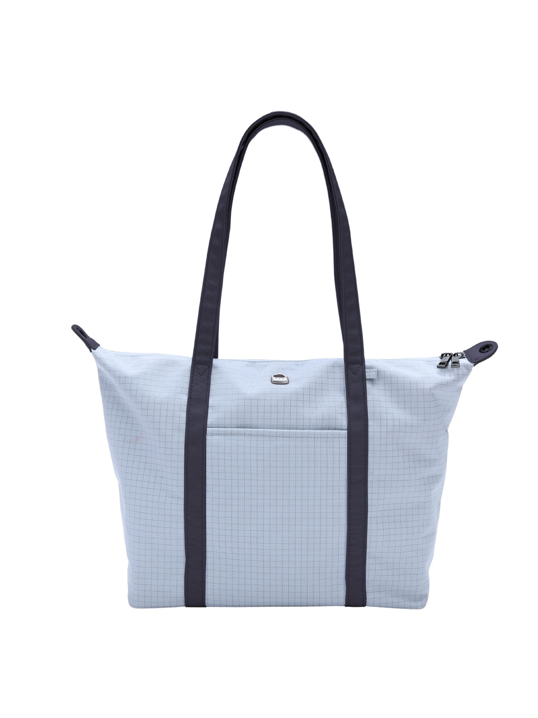 Light blue 14-inch water-resistant laptop tote bag front view