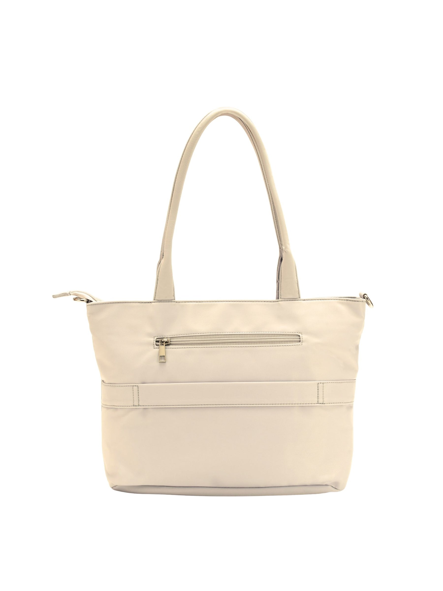 Champagne 14-inch water-resistant laptop tote bag back view