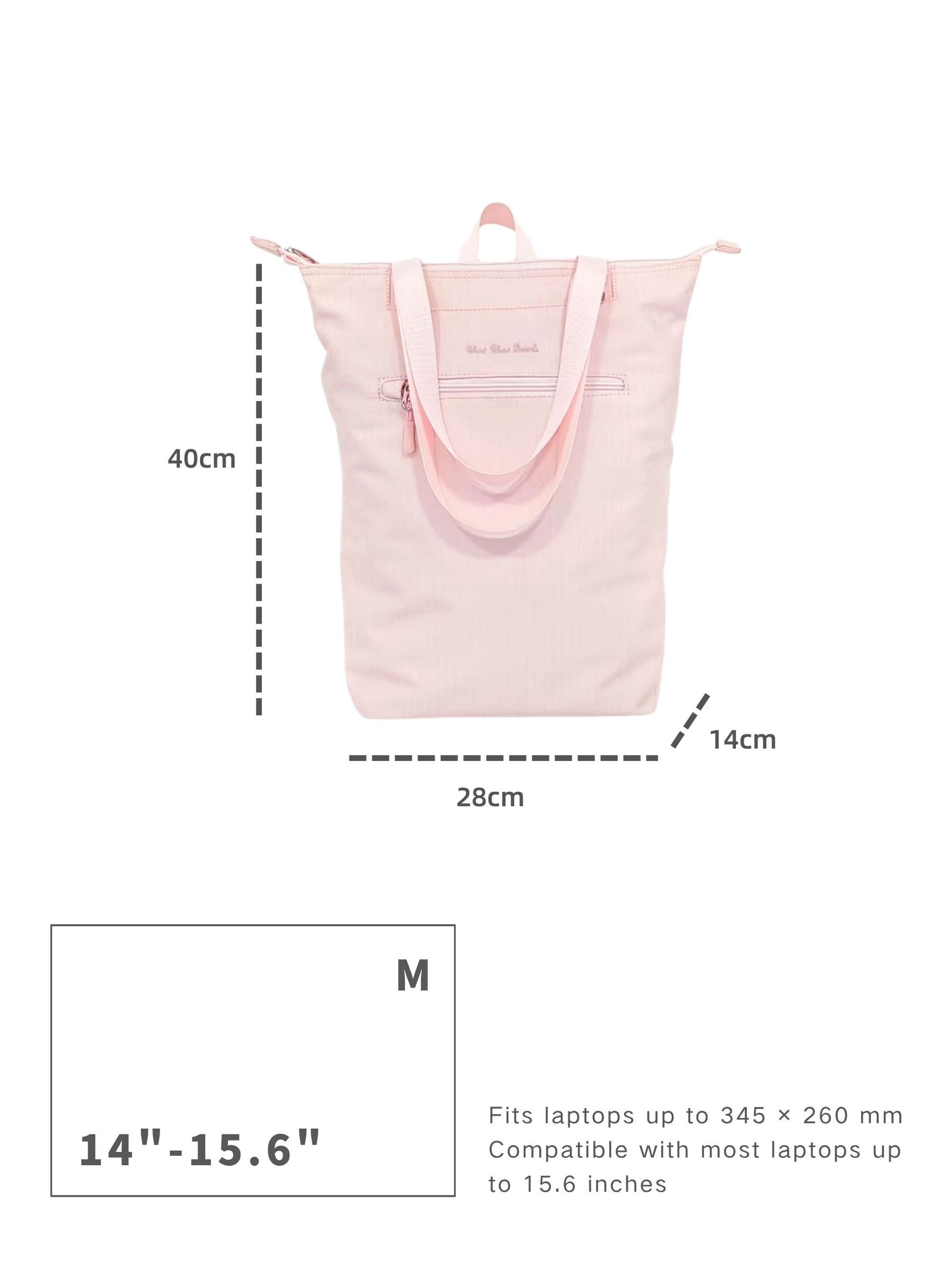 Sakura pink 15.6-inch water-resistant laptop backpack for women dimensions and laptop size compatibility guide