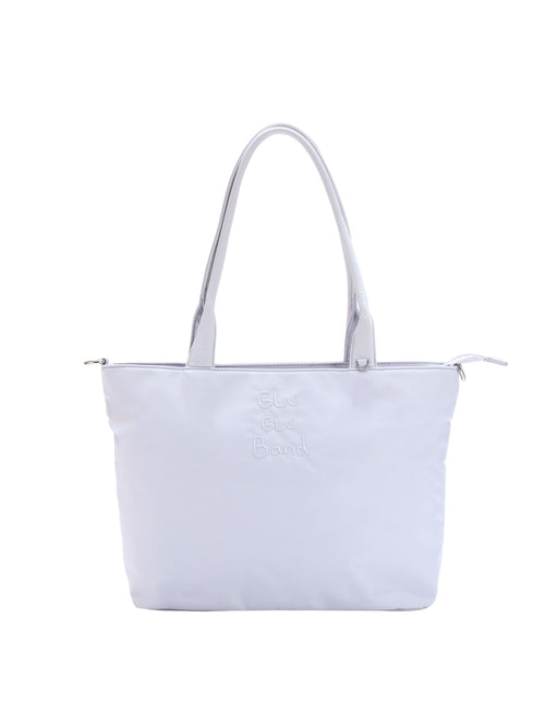 Pale blue-purple 14-inch water-resistant laptop tote bag front view