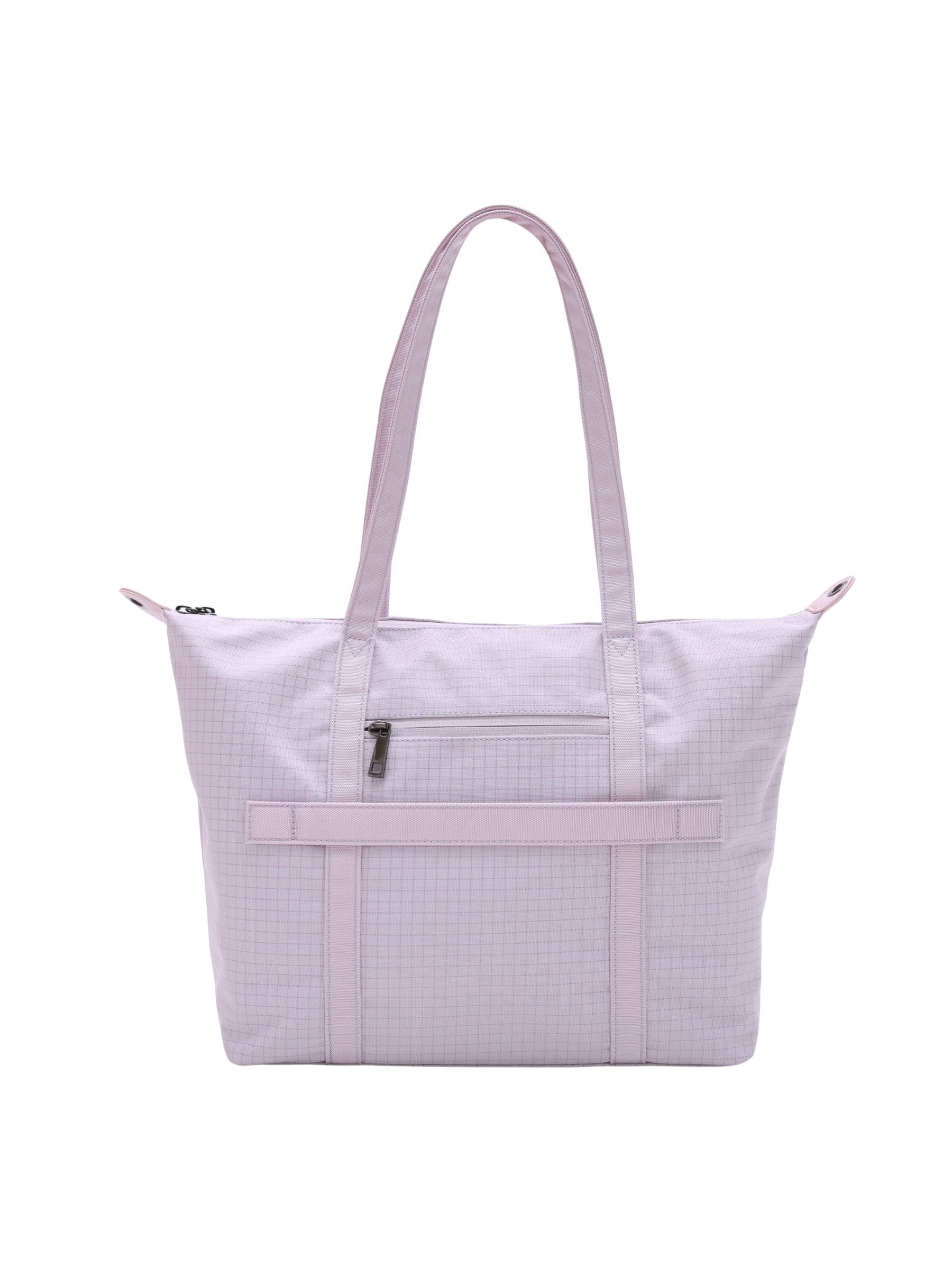 Light purple 14-inch water-resistant laptop tote bag back view