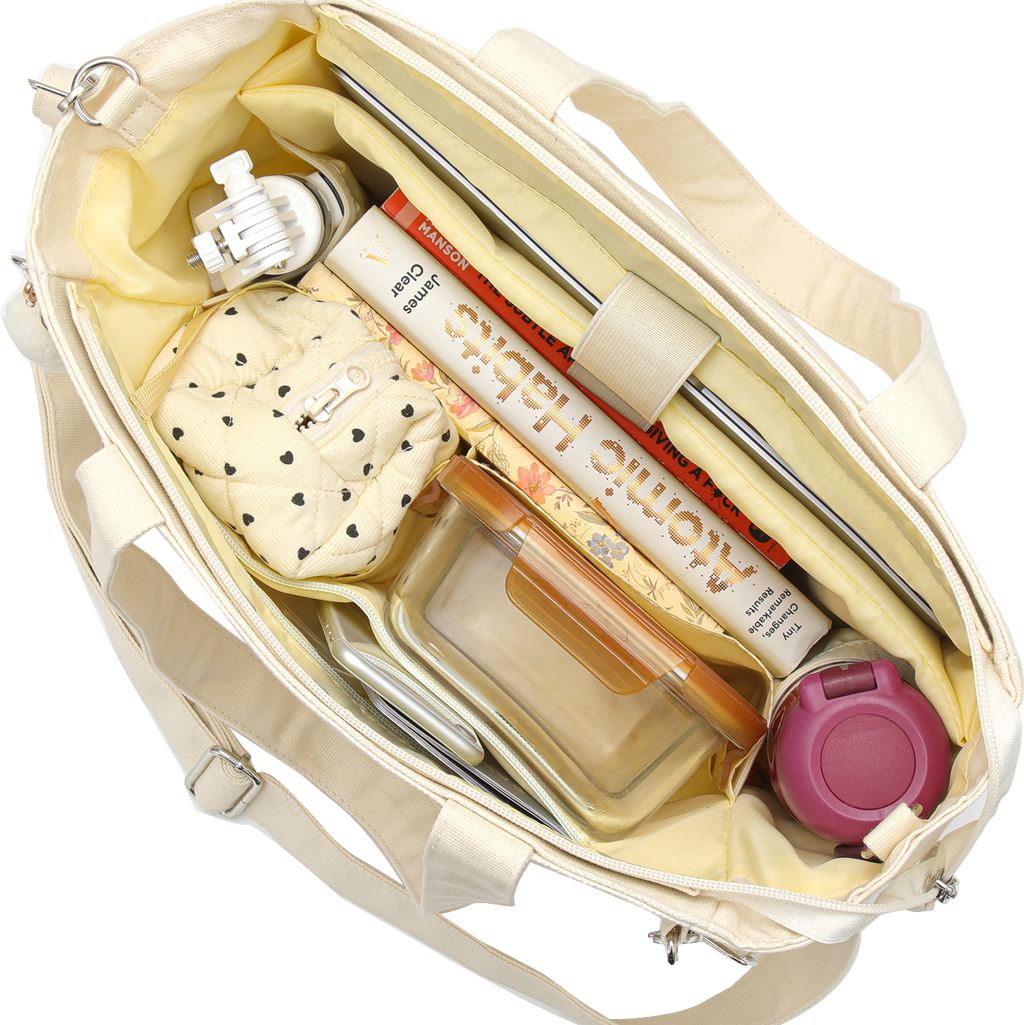 14IN Canvas Laptop Tote Bag with Trolley Sleeve
