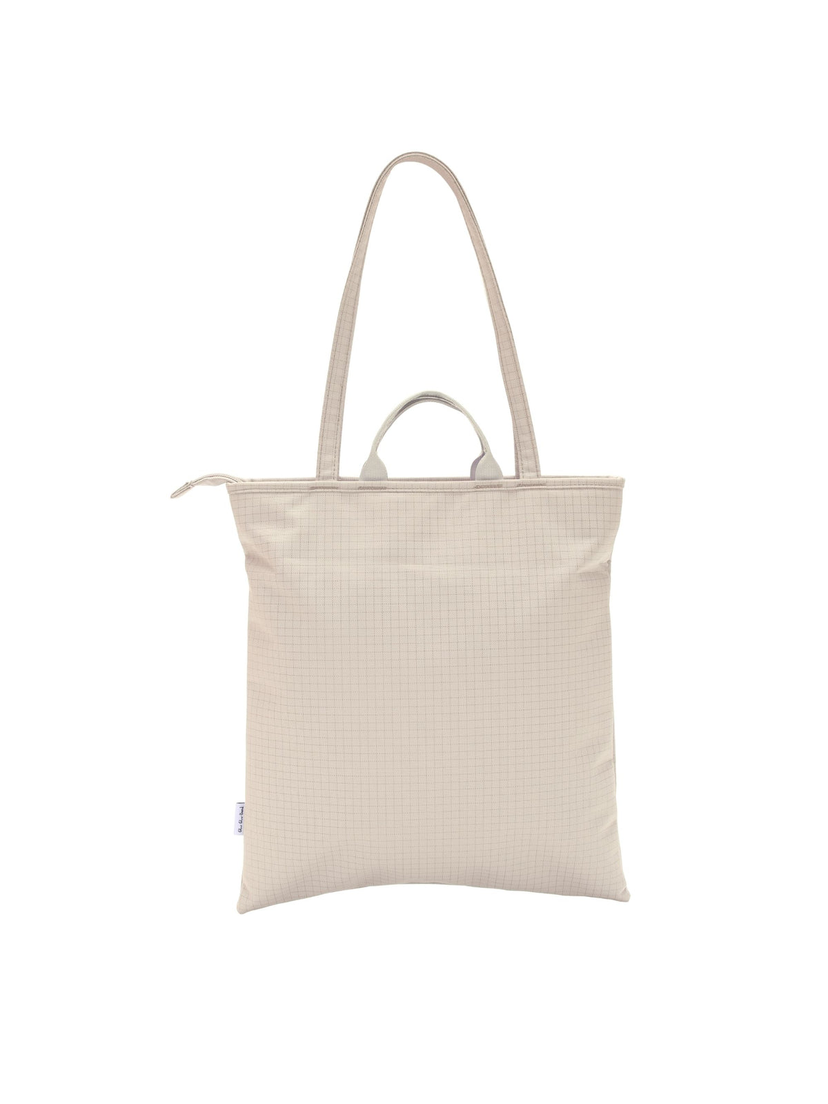 Beige 15.6-inch vertical laptop shoulder bag back view