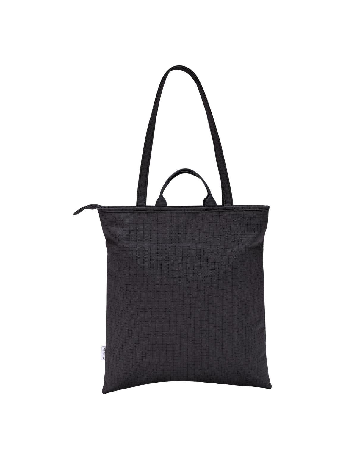 Carbon black 15.6-inch vertical laptop shoulder bag back view