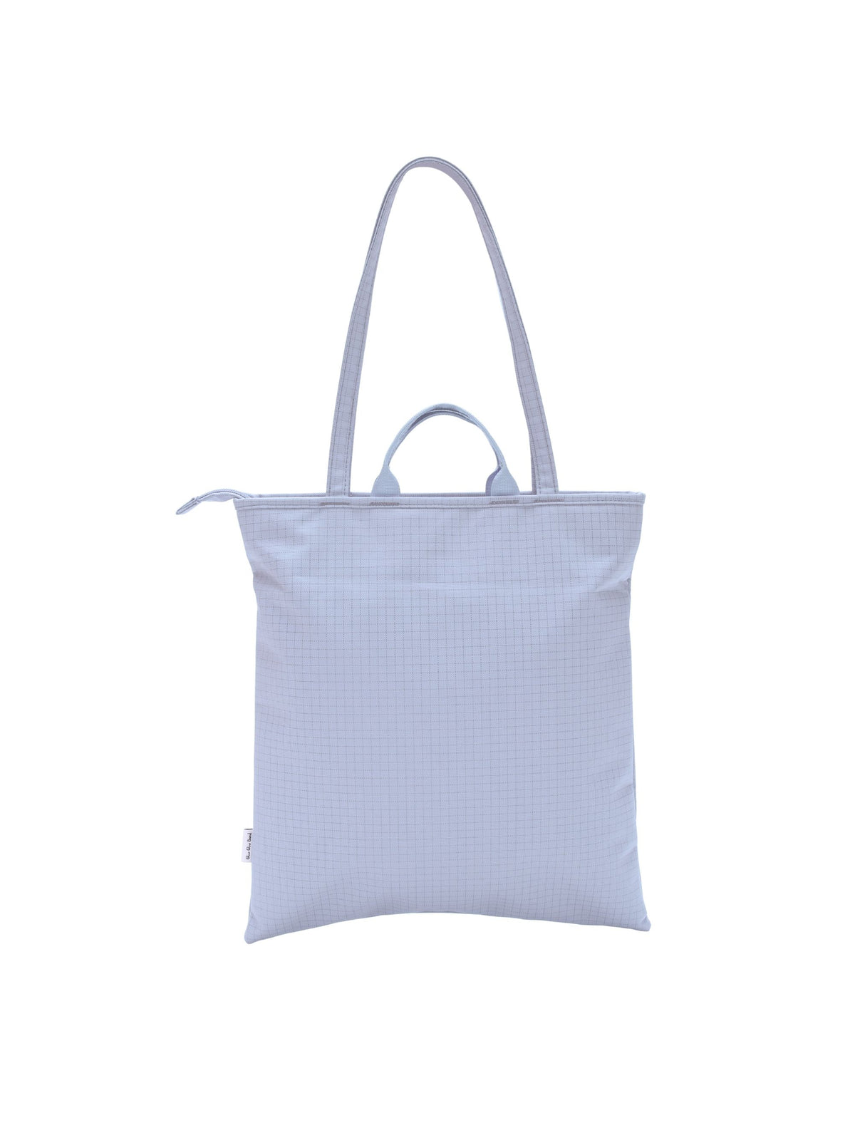 Light blue 15.6-inch vertical laptop shoulder bag back view