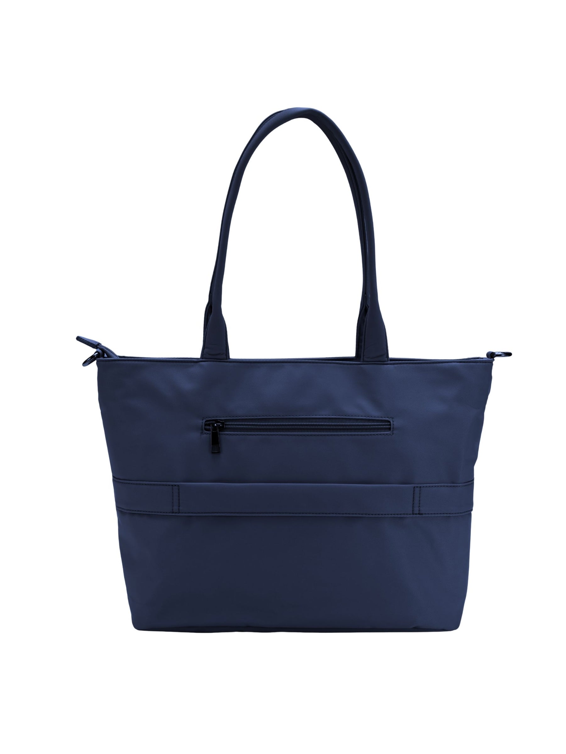 Night blue 16-inch water-resistant laptop tote bag back view