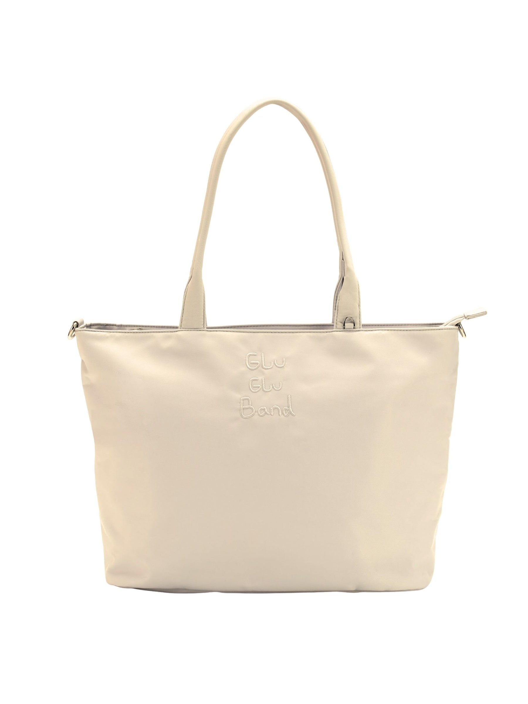 Champagne 16-inch water-resistant laptop tote bag front view