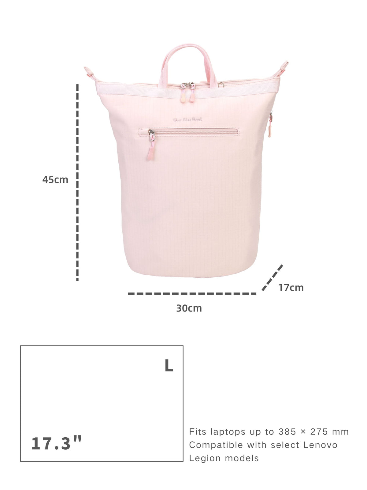 Sakura pink 17-inch water-resistant laptop backpack for women dimensions and laptop size compatibility guide