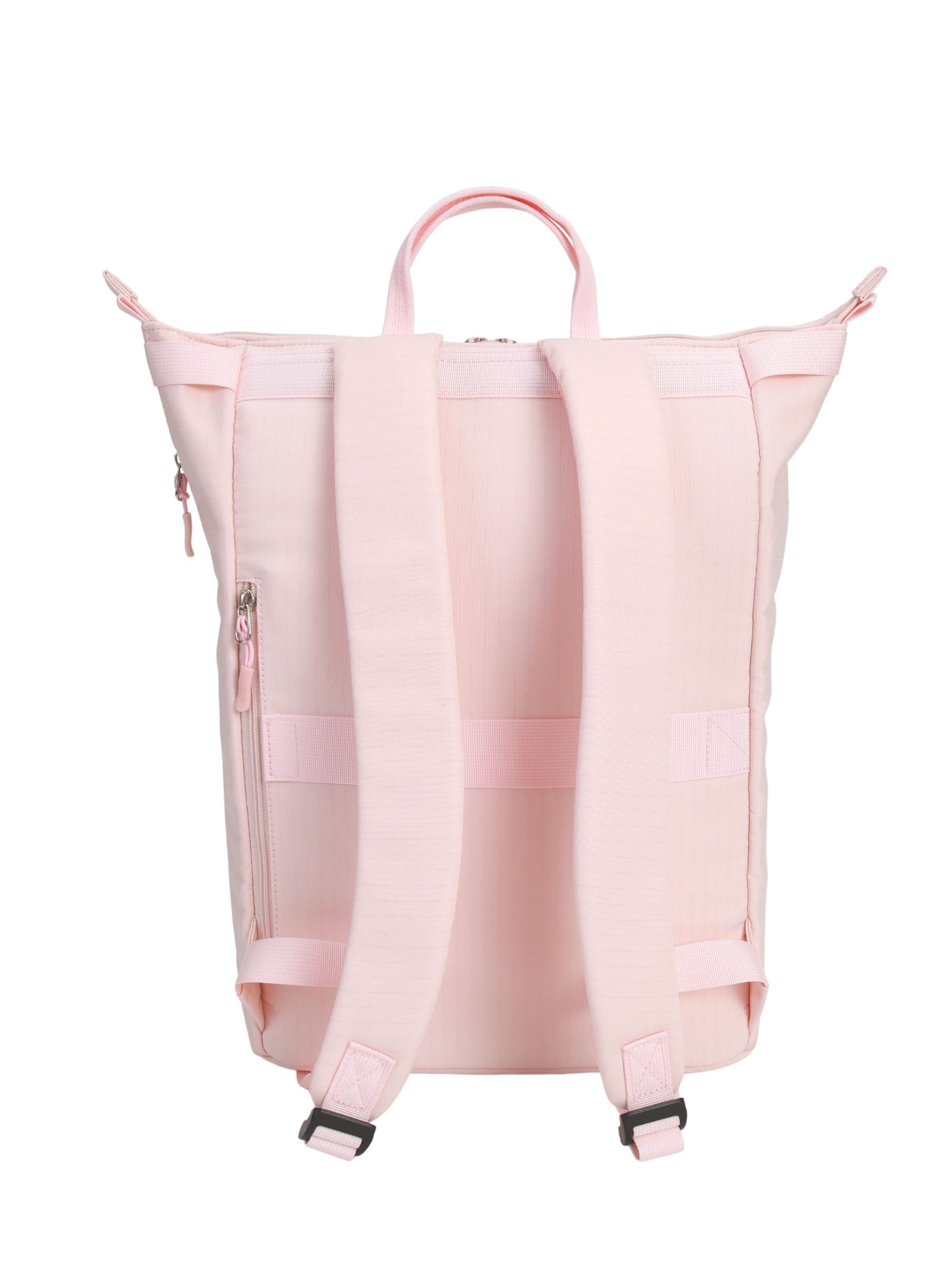 Sakura pink 17-inch water-resistant laptop backpack for women back view