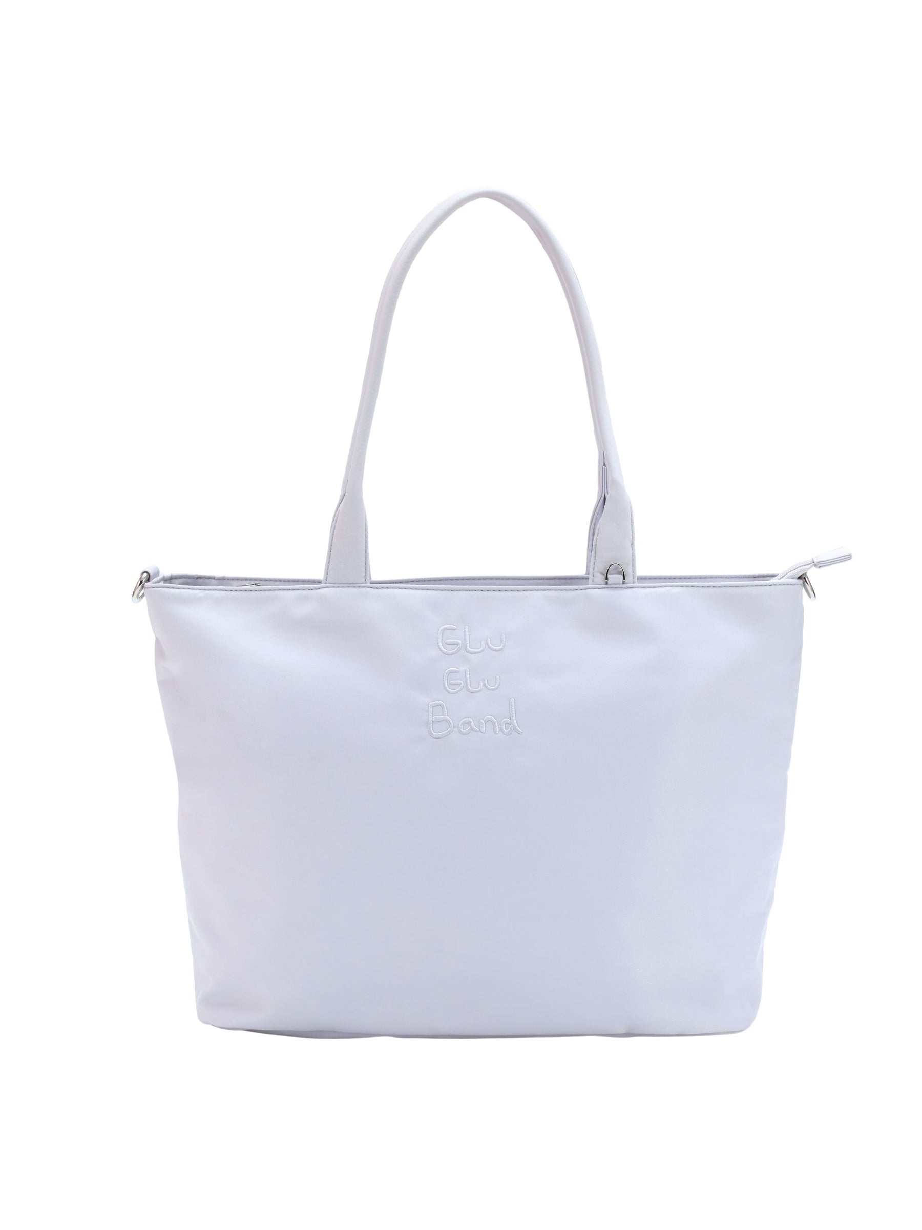 Pale blue-purple 16-inch water-resistant laptop tote bag front view