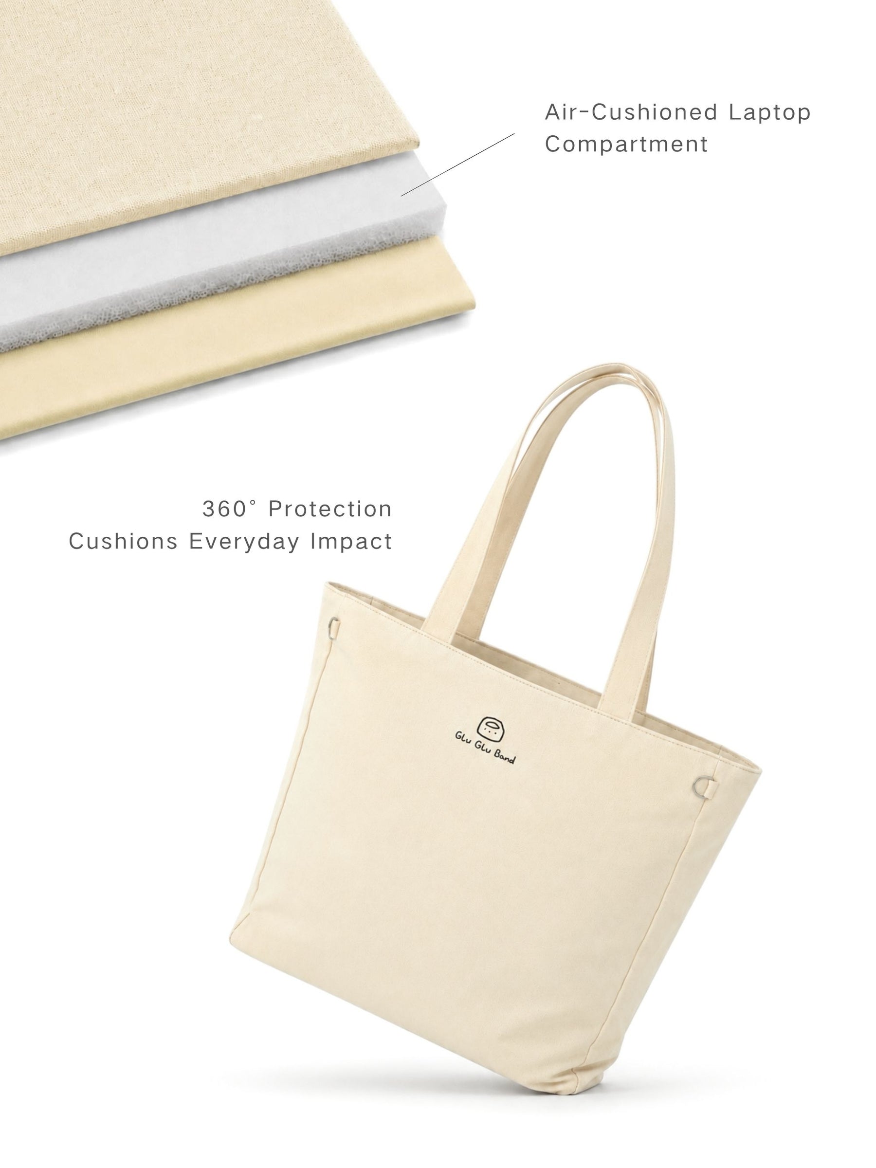 Canvas laptop tote bag with padded laptop compartment