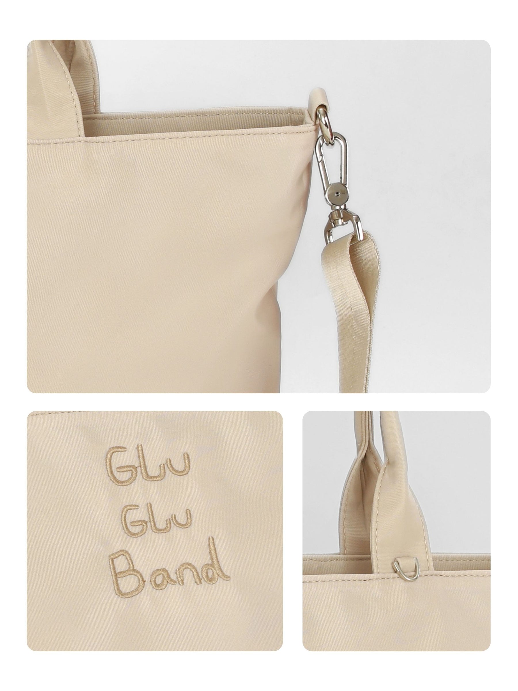 Urban laptop tote bag fabric, zipper and hardware details