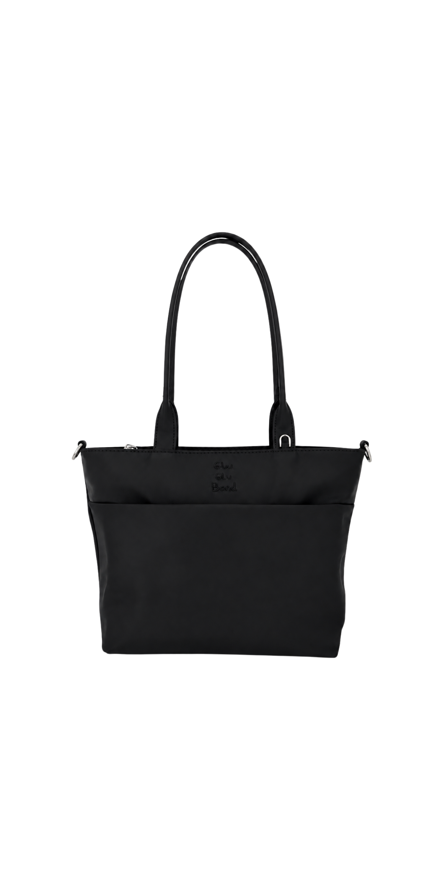 Carbon black 12-inch iPad tote bag studio front view