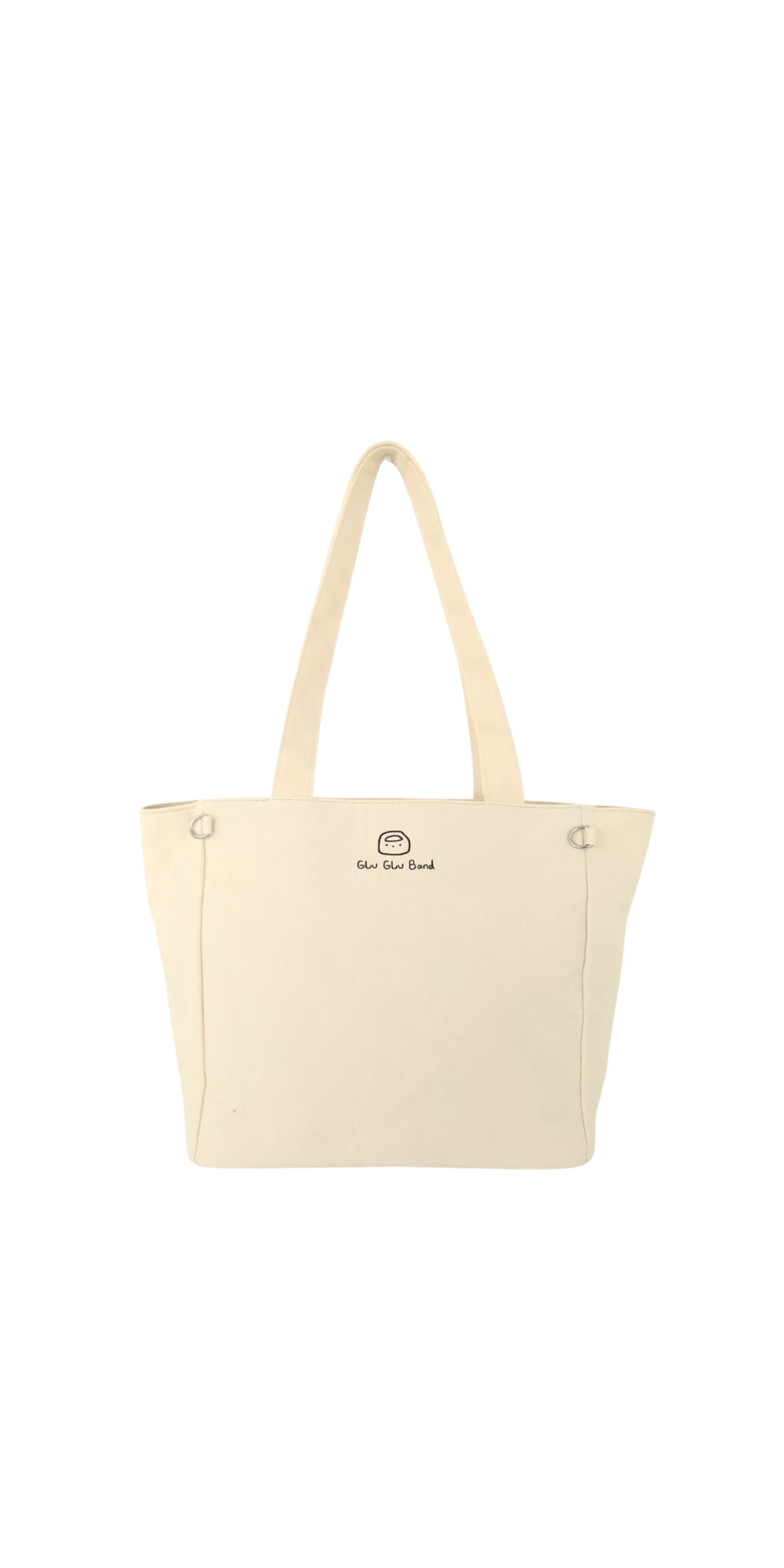 Beige 14-inch canvas laptop tote bag studio view