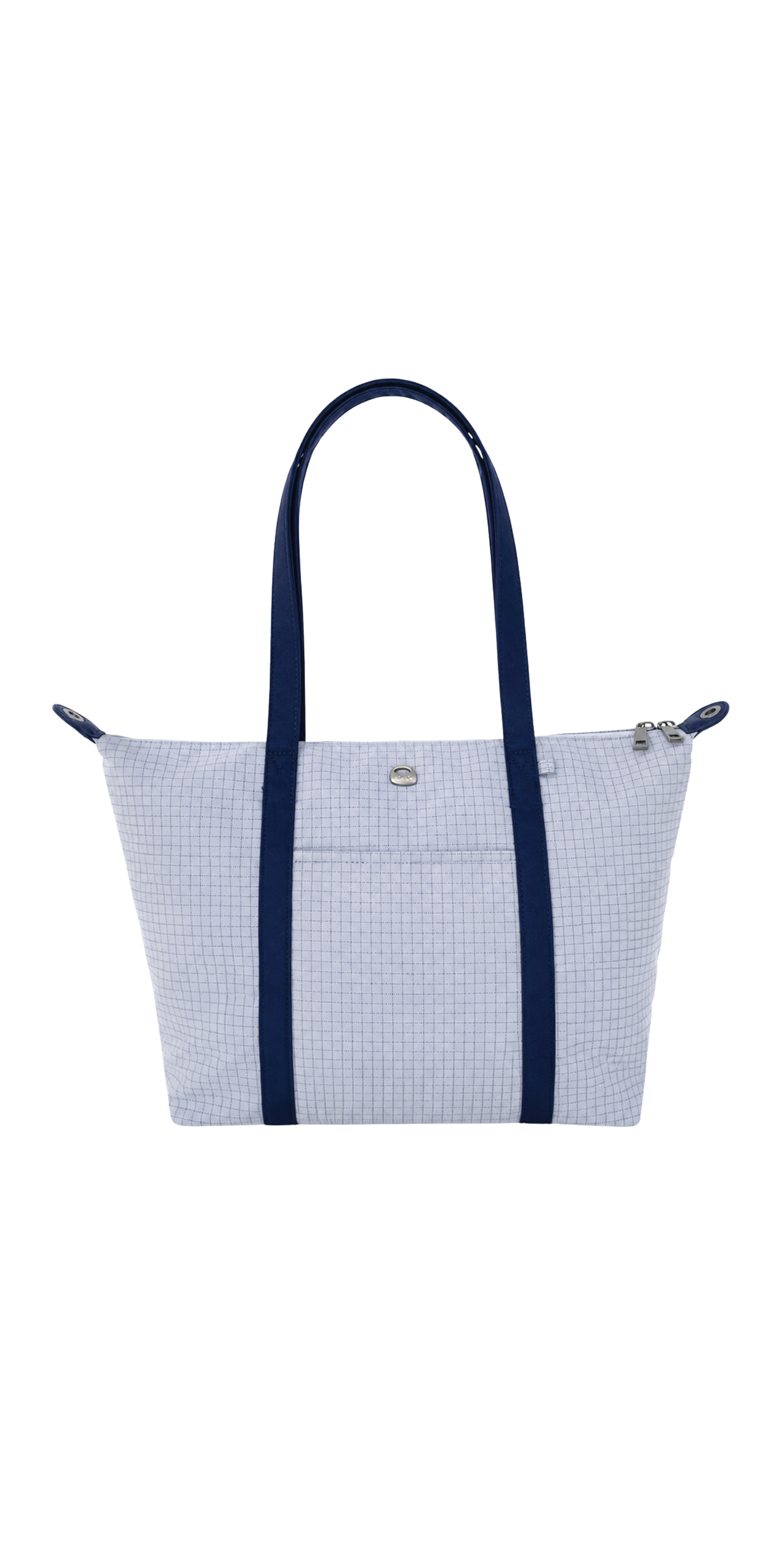 Light blue 14-inch water-resistant laptop tote studio view
