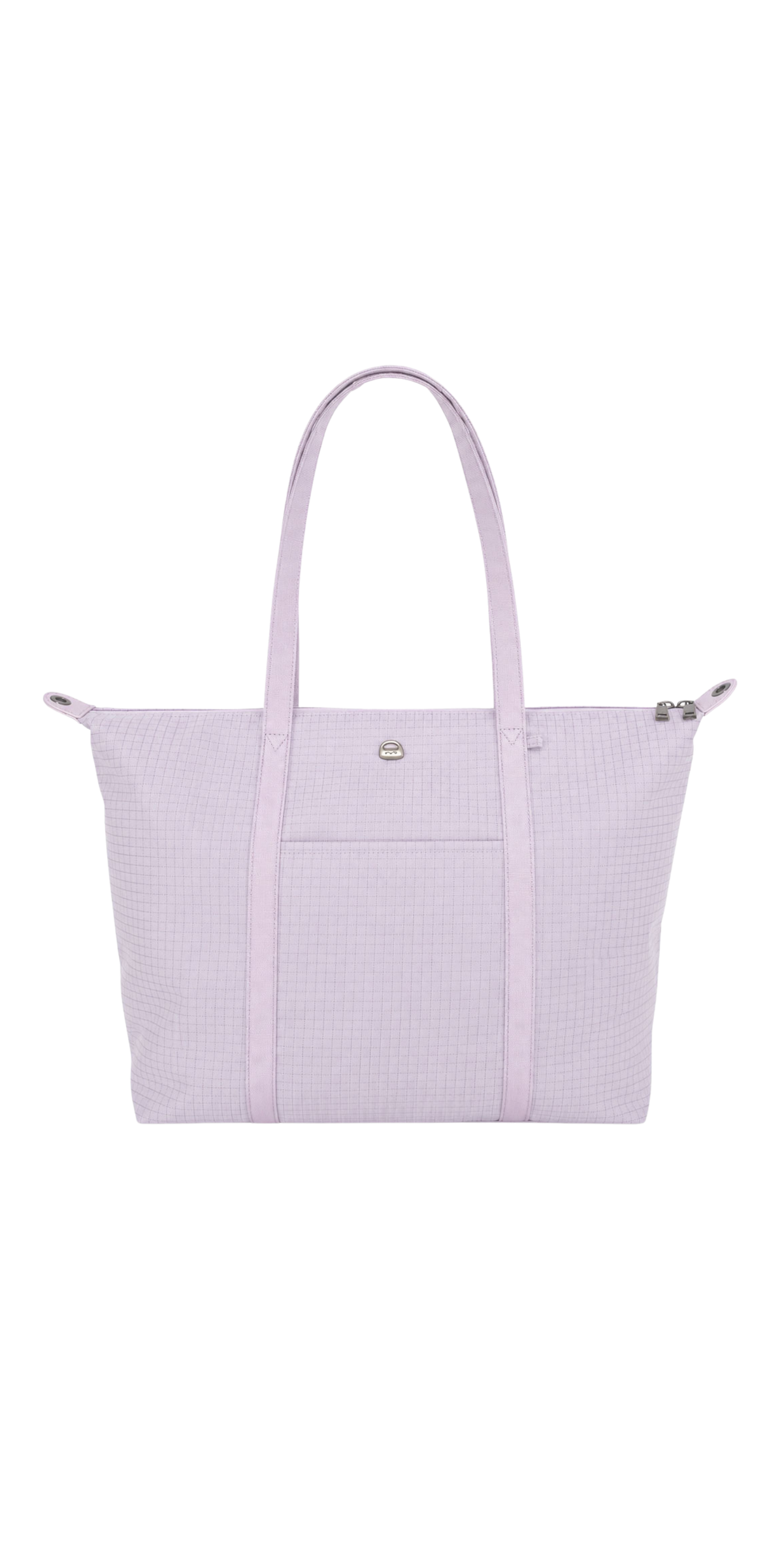 Light purple 16-inch preppy laptop tote bag studio view