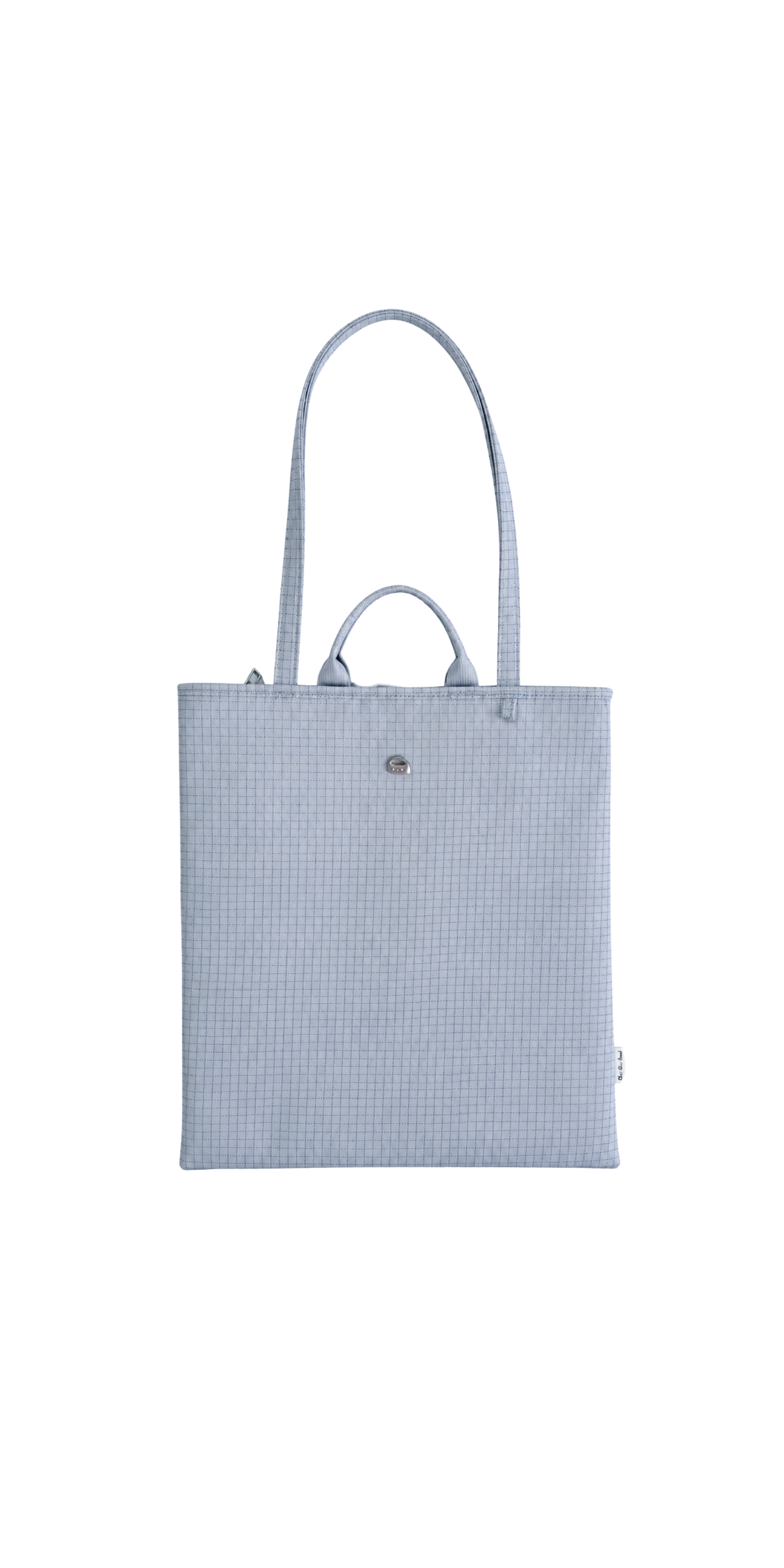 Light blue 15.6-inch vertical laptop shoulder bag studio view