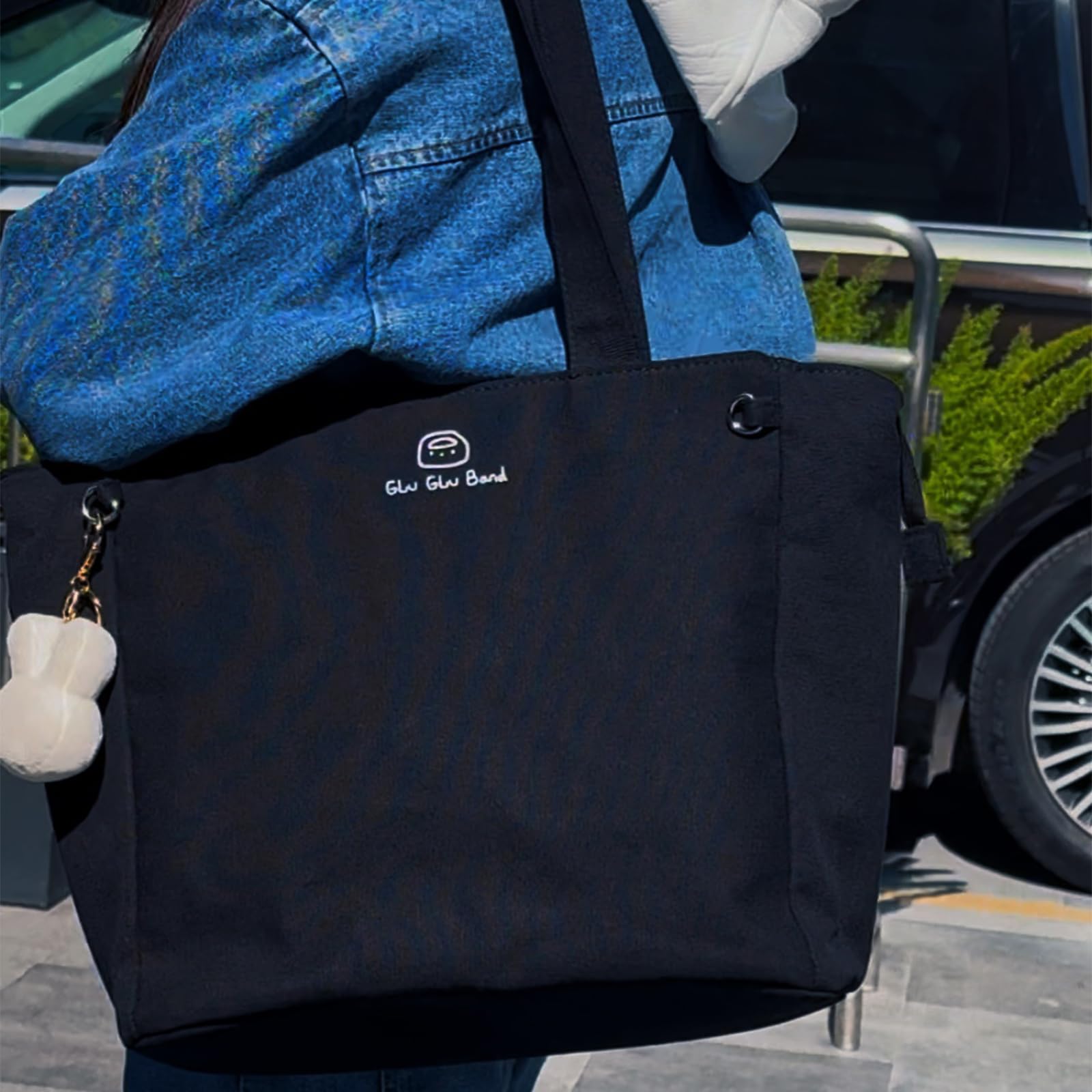 14IN Canvas Laptop Tote Bag with Trolley Sleeve