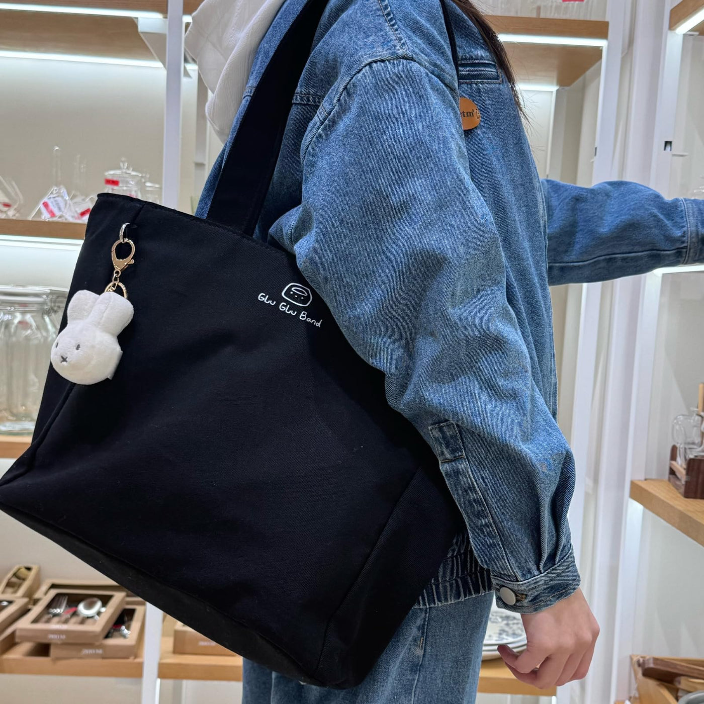 14IN Canvas Laptop Tote Bag with Trolley Sleeve