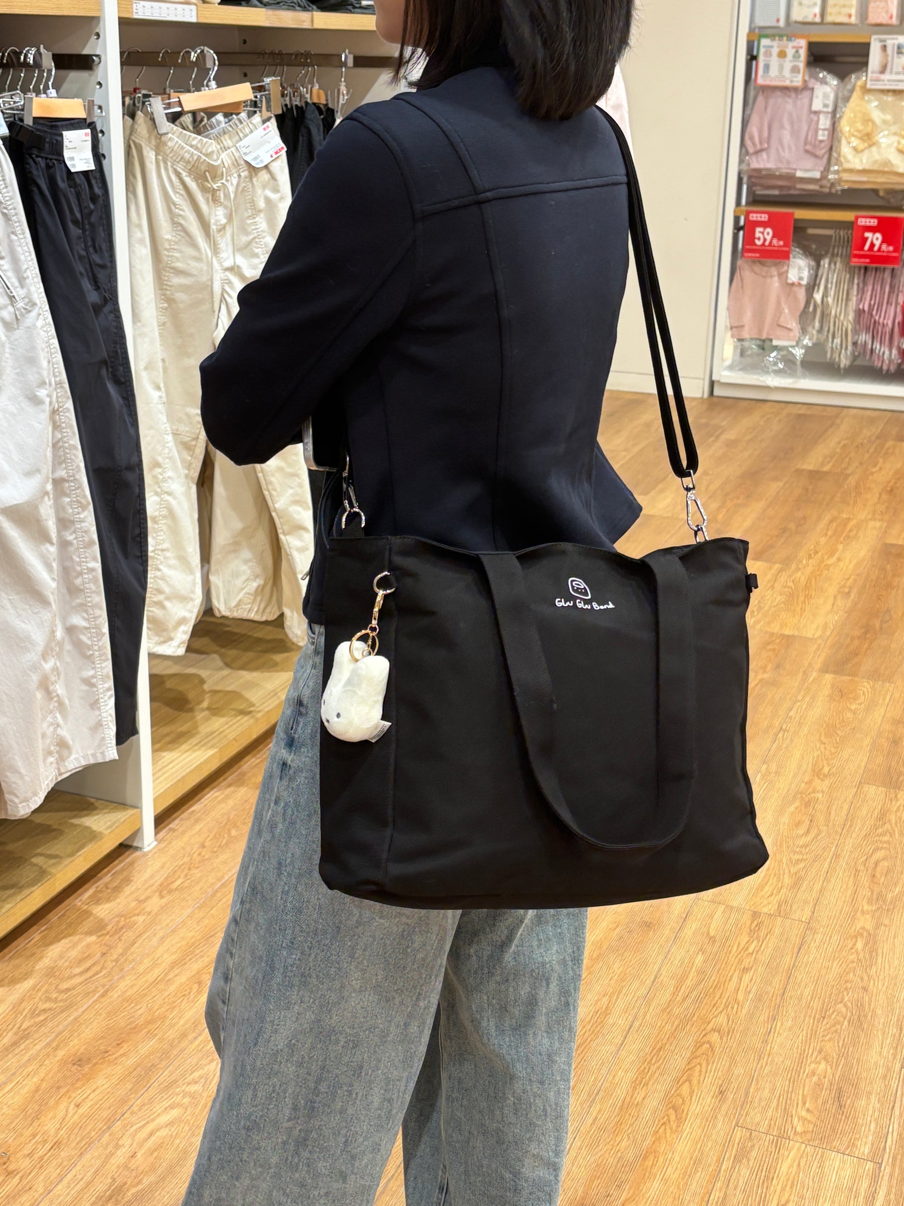 16IN Canvas Laptop Tote Bag with Trolley Sleeve