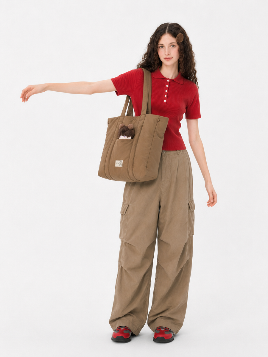 Water-Resistant Puffer Laptop Tote – Fits Up to 16"
