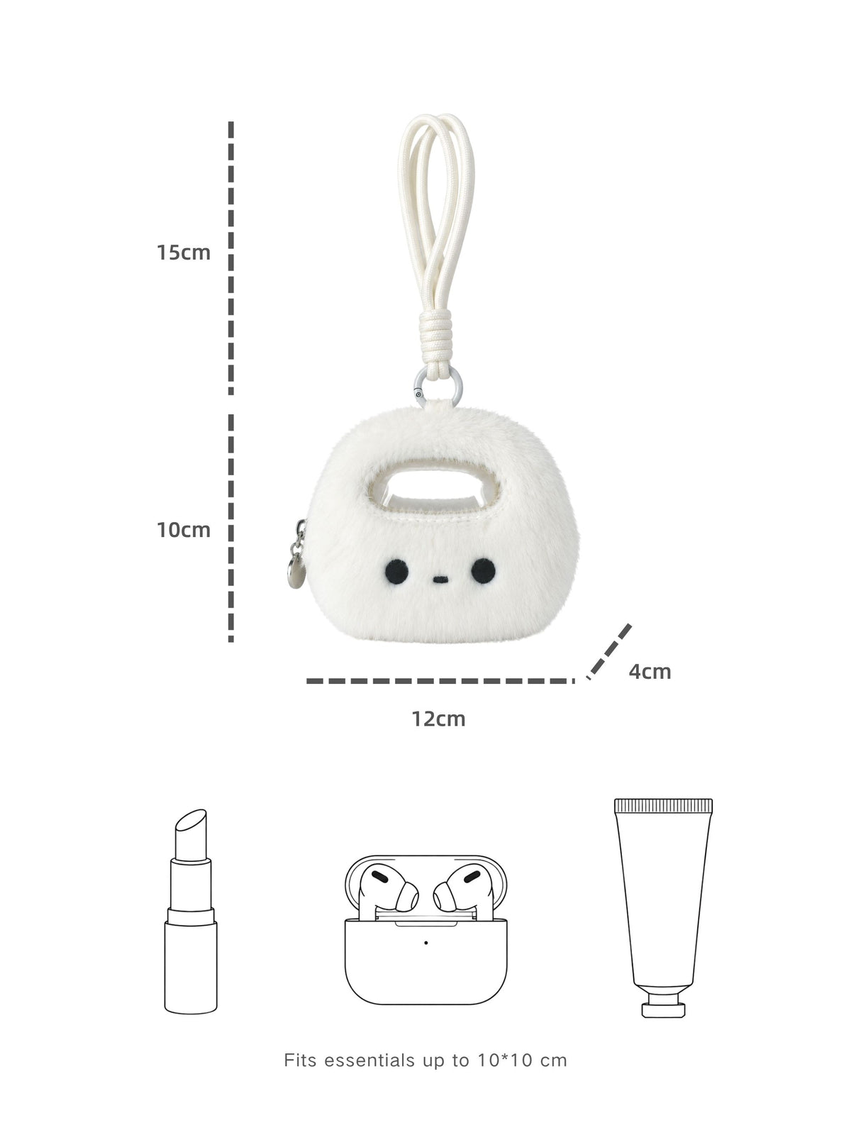 Glu Plush Coin Pouch – White